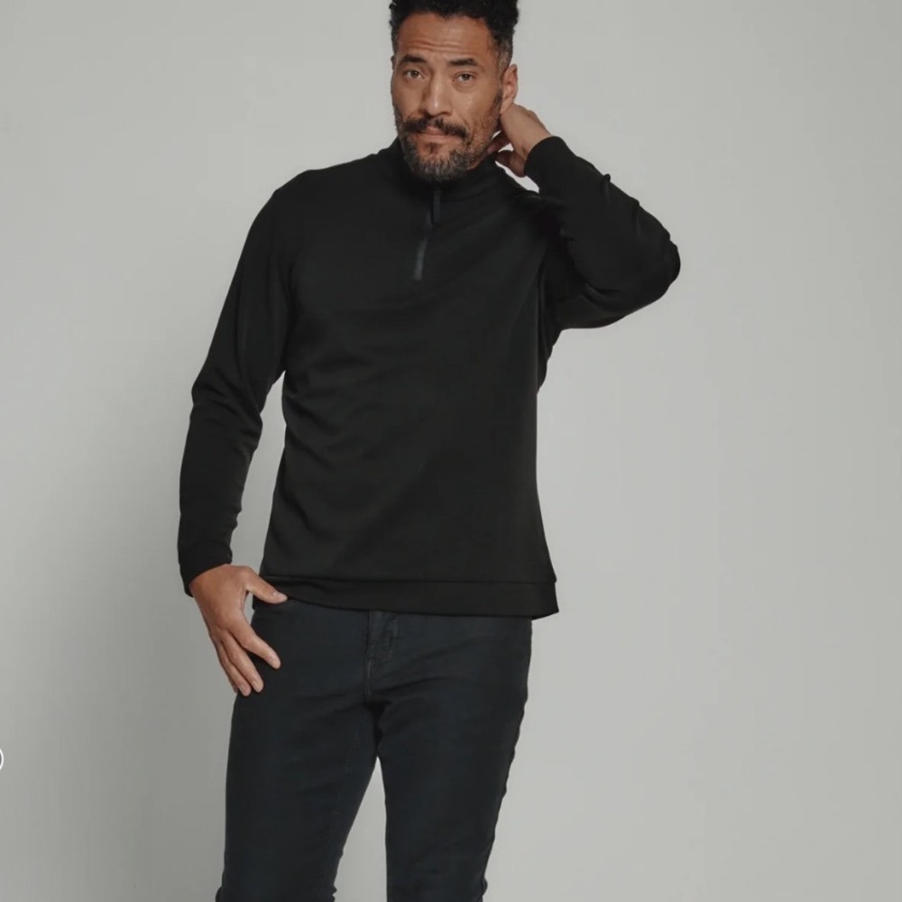 7 Diamonds REV Mens XXL Black Quarter Zip Pullover Modal Blend SPV-1032